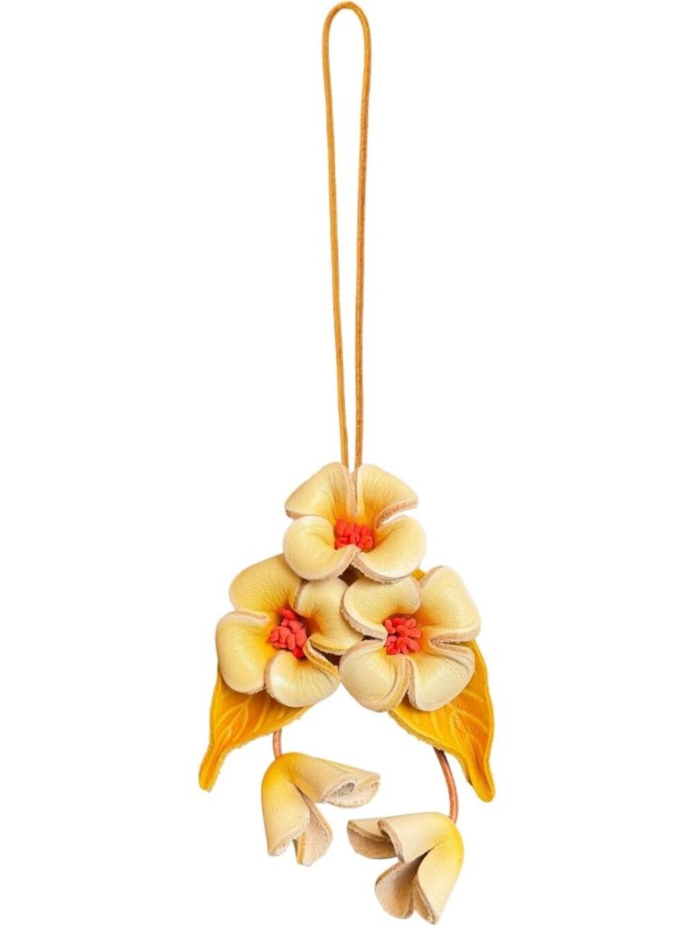 Boho Genuine Leather Flower Keychain | Cute Handbag & Purse Charms for Women
